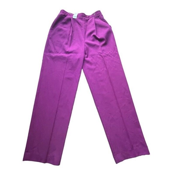 NWT Christian Dior Separates Dress Pants 100% Pure Wool VTG Maroon Size 10 - Picture 1 of 14